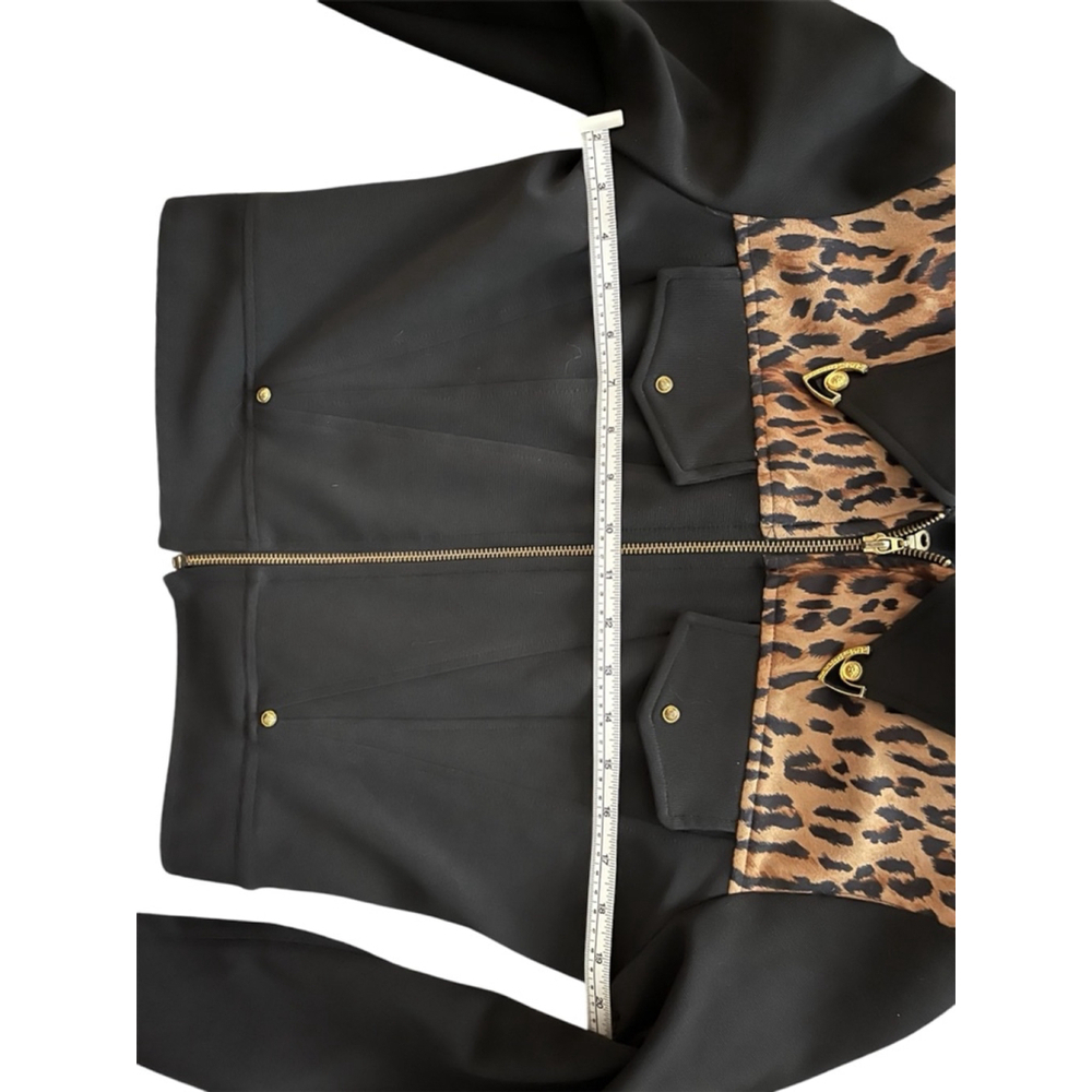 Gantos Vintage Black and Leopard Print Jacket - Size M (Women) - Picture 4 of 8